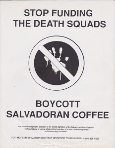Savadoran Coffee Boycott